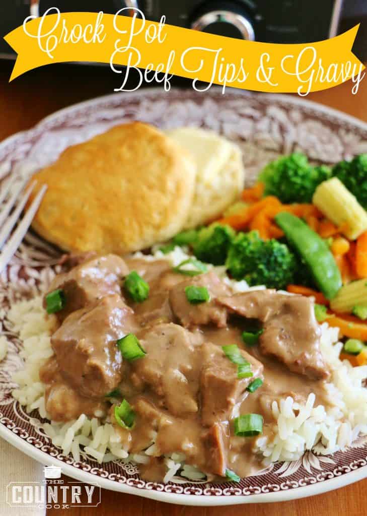 Crock Pot Beef Tips and Gravy - The Country Cook