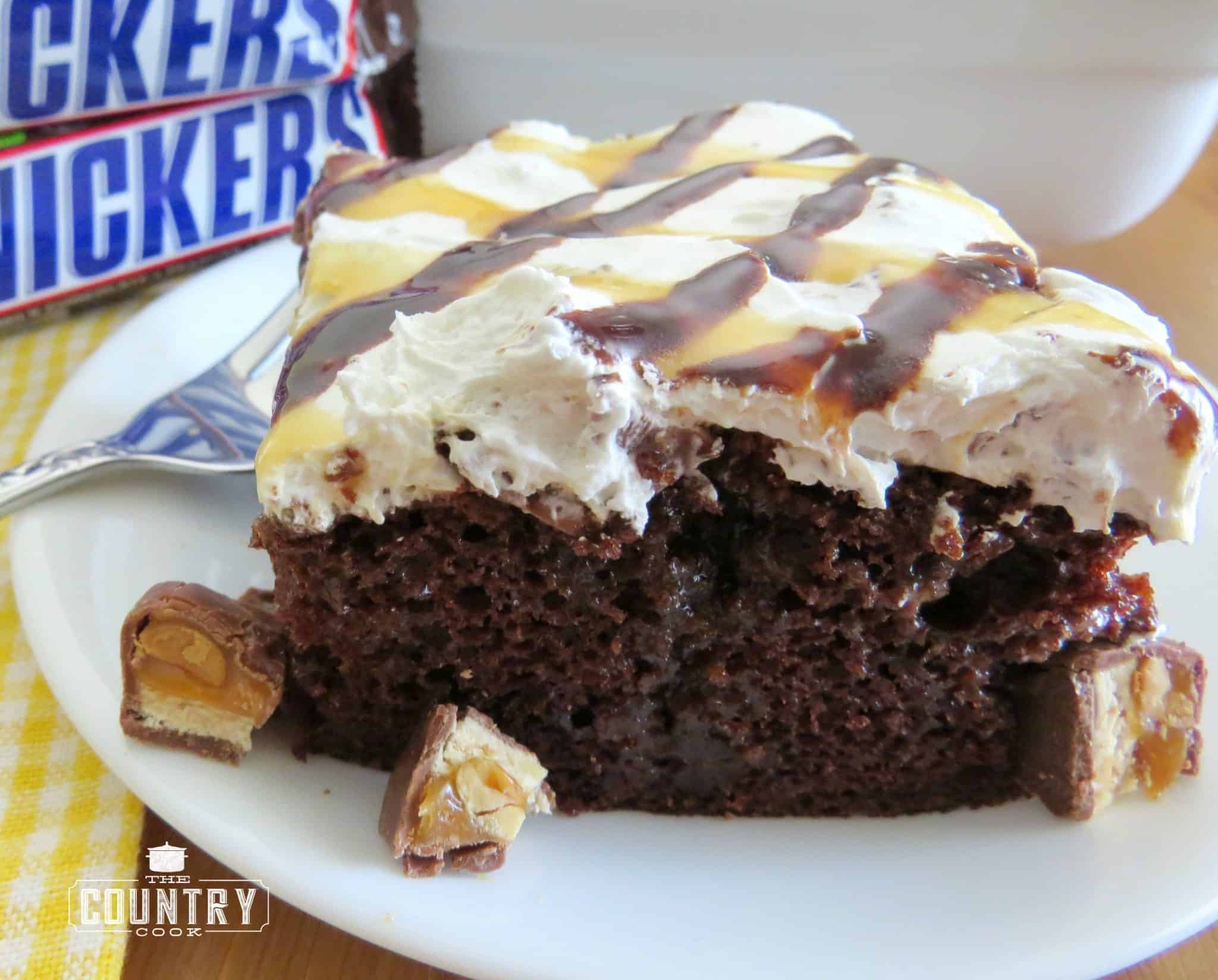 Snickers Poke Cake The Country Cook