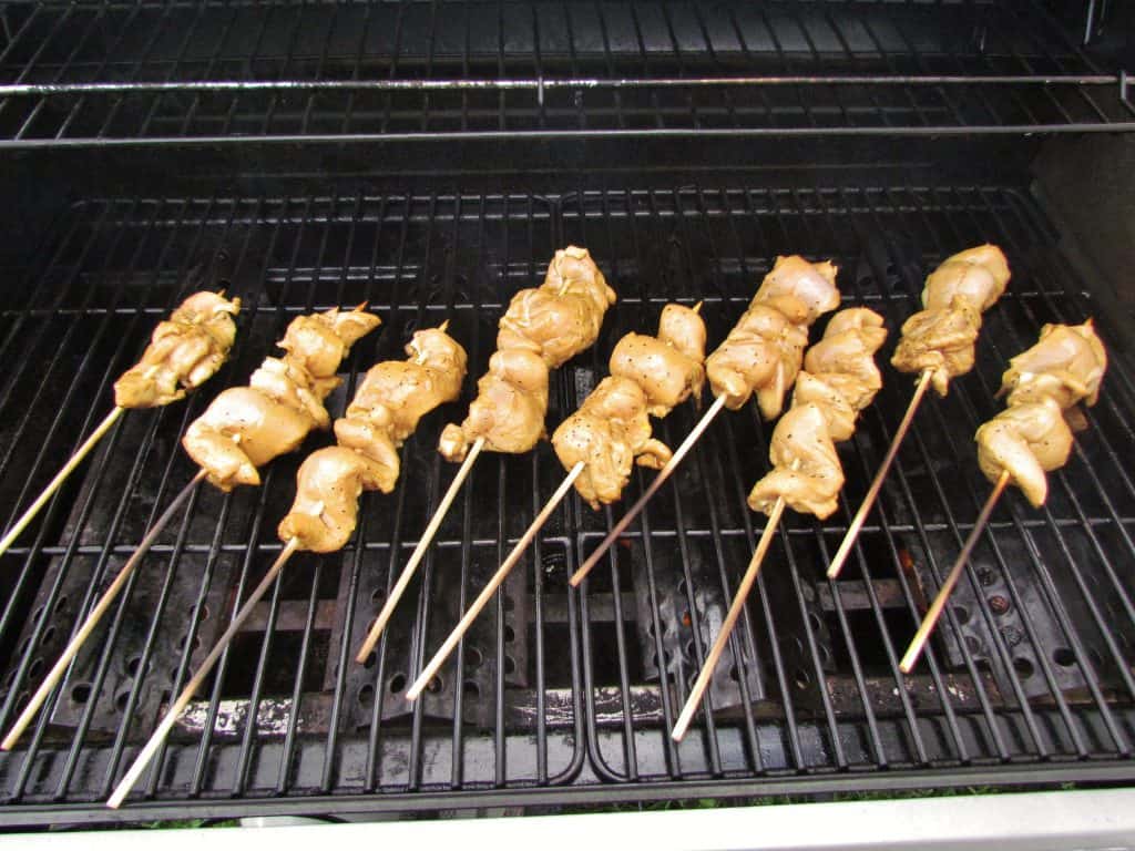 marinated chicken on grill
