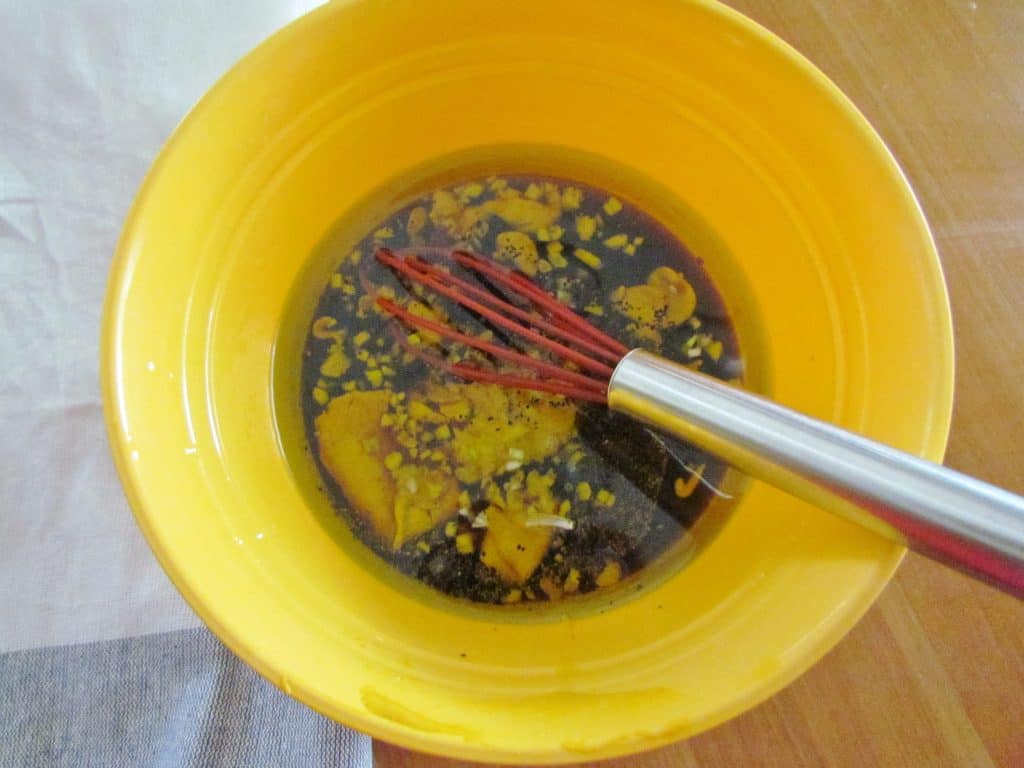 marinade ingredients whisked together in a bowl