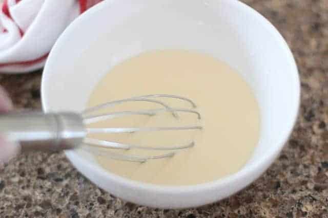 corn starch and water whisked together to make a slurry