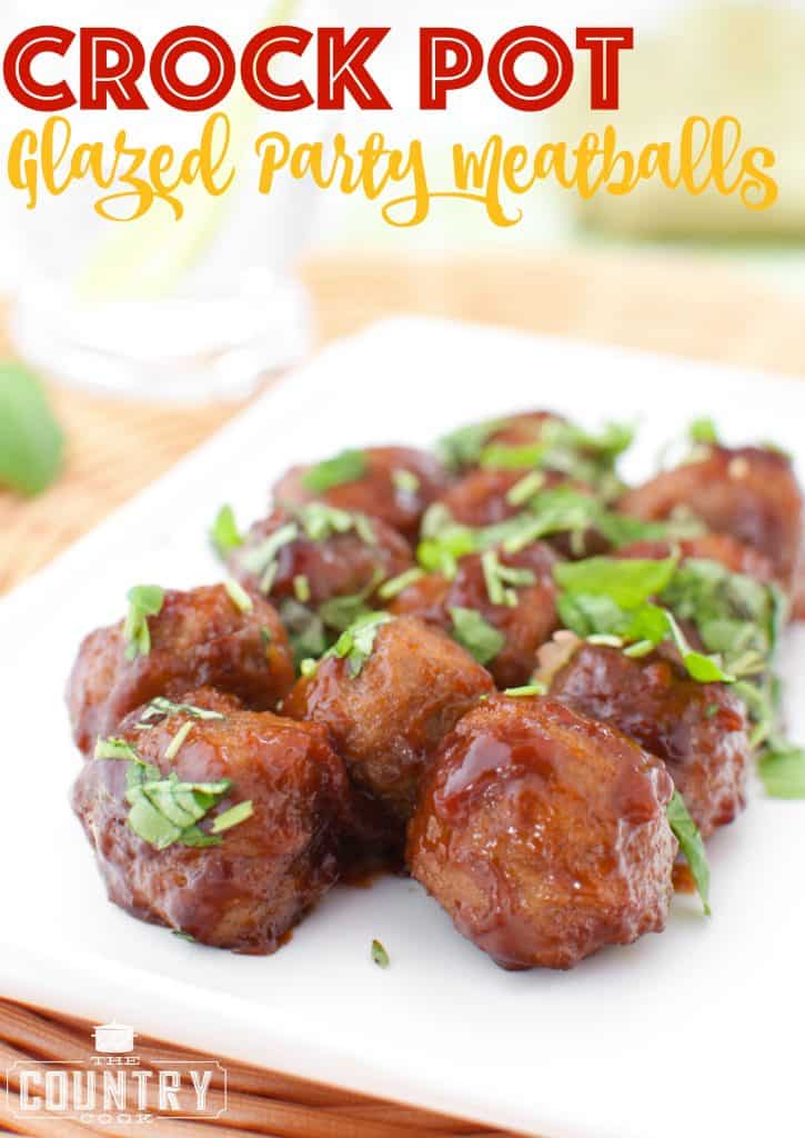 Crock Pot Party Meatballs with Glaze recipe from The Country Cook