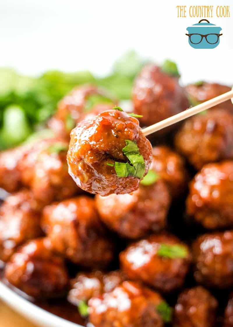 CROCK POT GLAZED PARTY MEATBALLS The Country Cook