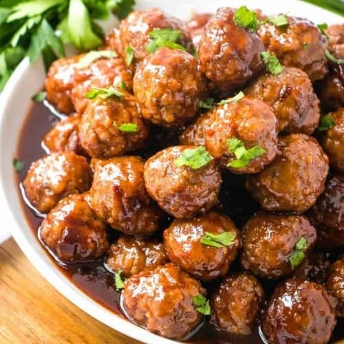 Crock Pot Grape Jelly Meatballs (+Video) - The Country Cook