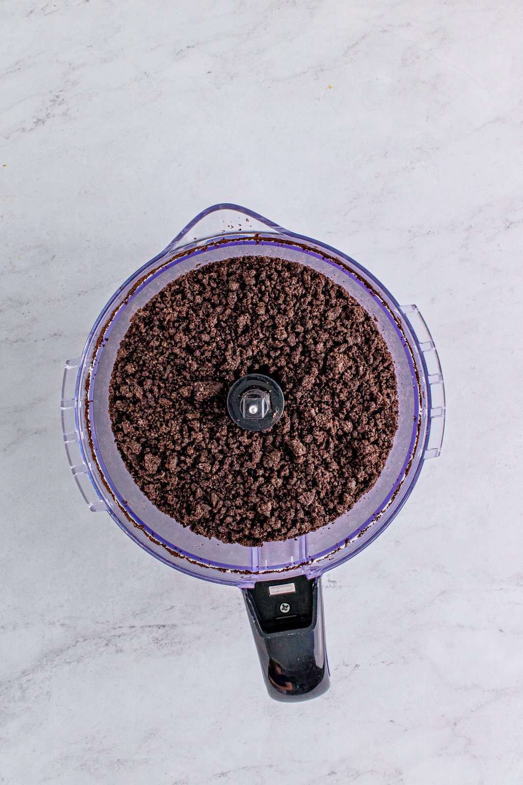 fully ground Oreo cookies in a food processor.