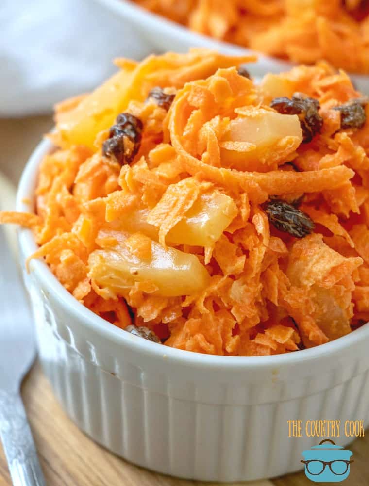 Chick fil A Carrot Raisin Salad in a bowl