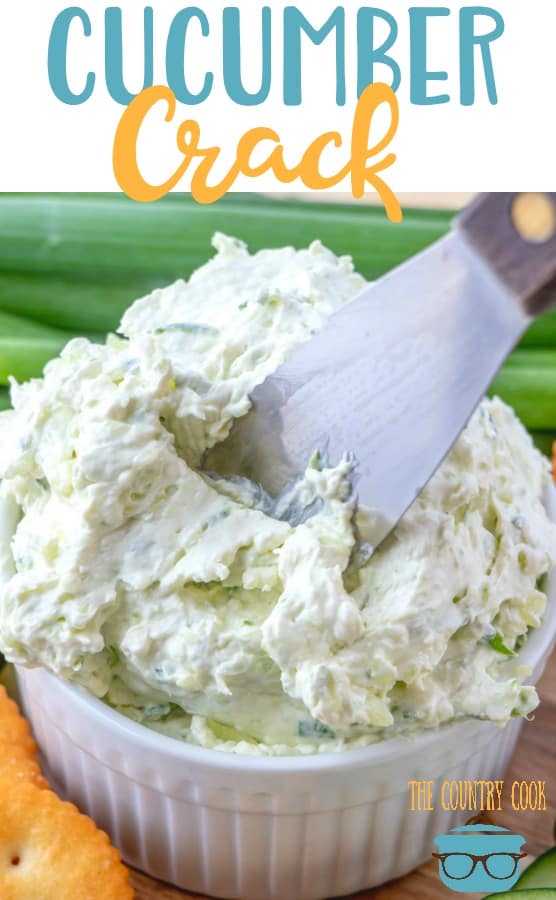 Cucumber Crack (a.k.a. Creamy Cucumber Spread) perfect for bagels or with crackers. Recipe from The Country Cook #appetizer #lunch