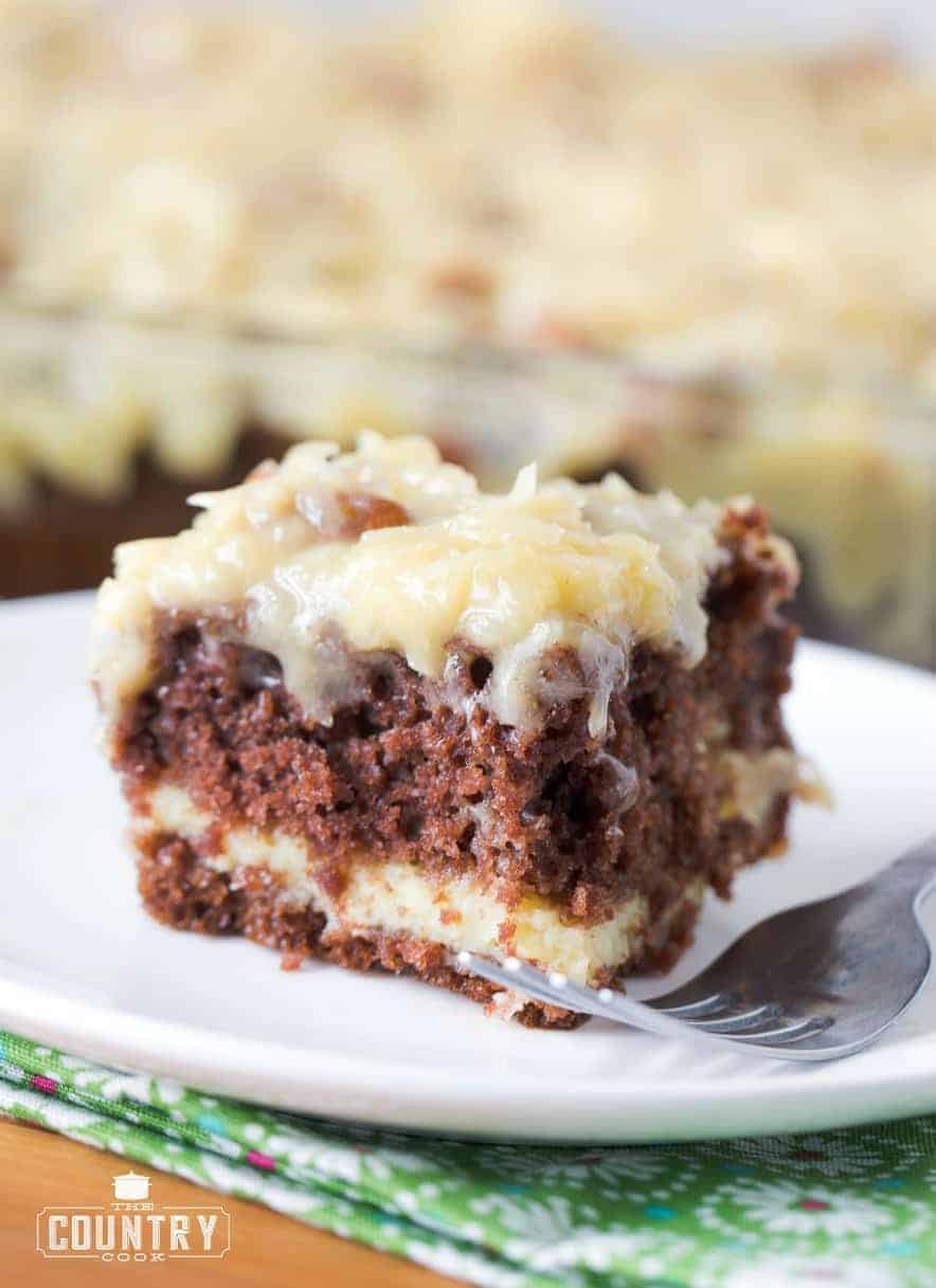 German Chocolate Cheesecake Cake recipe from The Country Cook