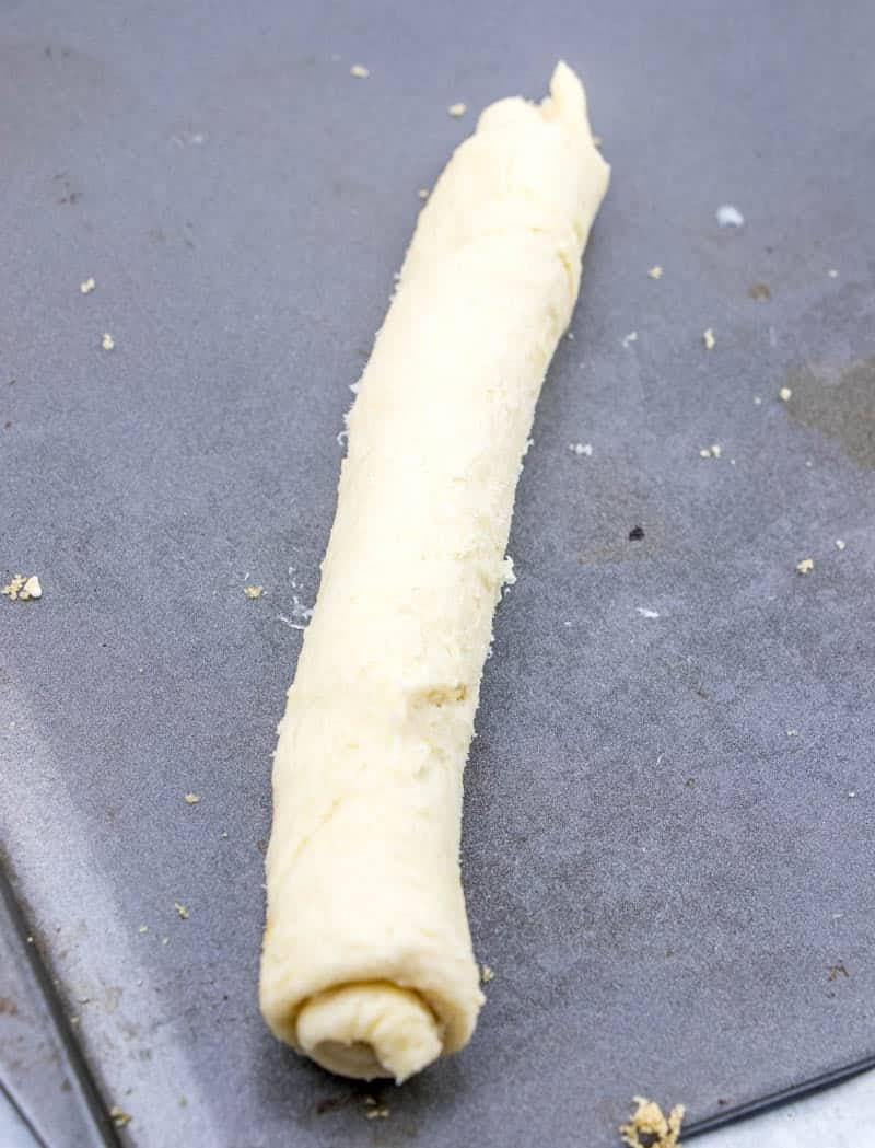 rolled up crescent roll dough.