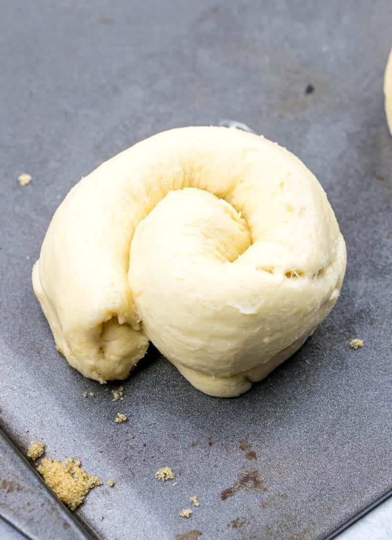 coiled crescent roll dough to make a danish shape.