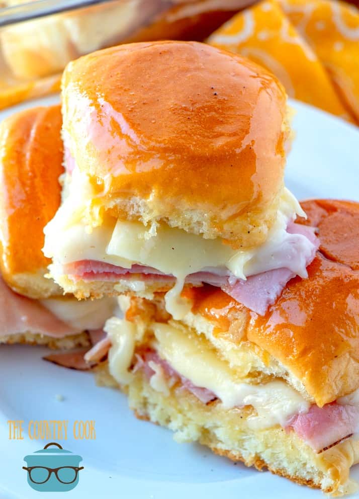 Hawaiian Party Rolls stacked on a plate.