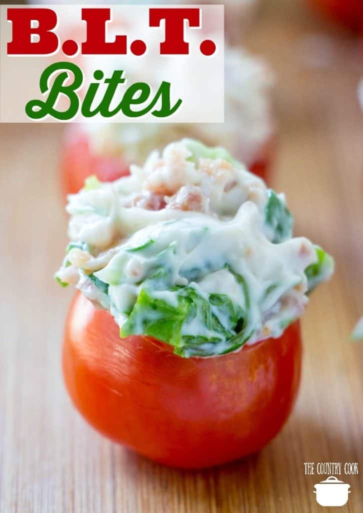 Easy BLT Bites recipe from The Country Cook