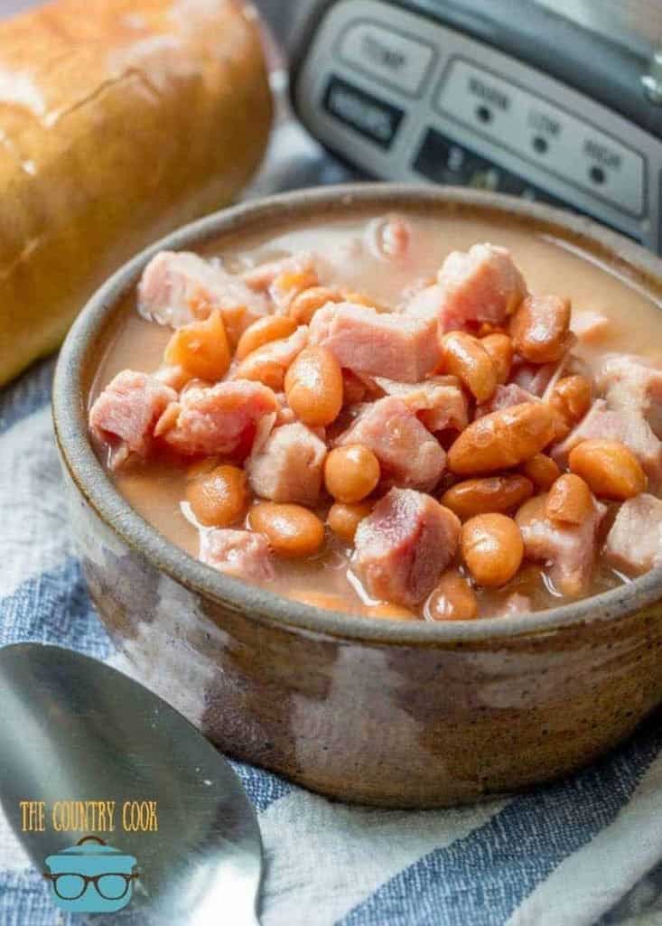 Slow Cooker Soup Beans and Ham recipe