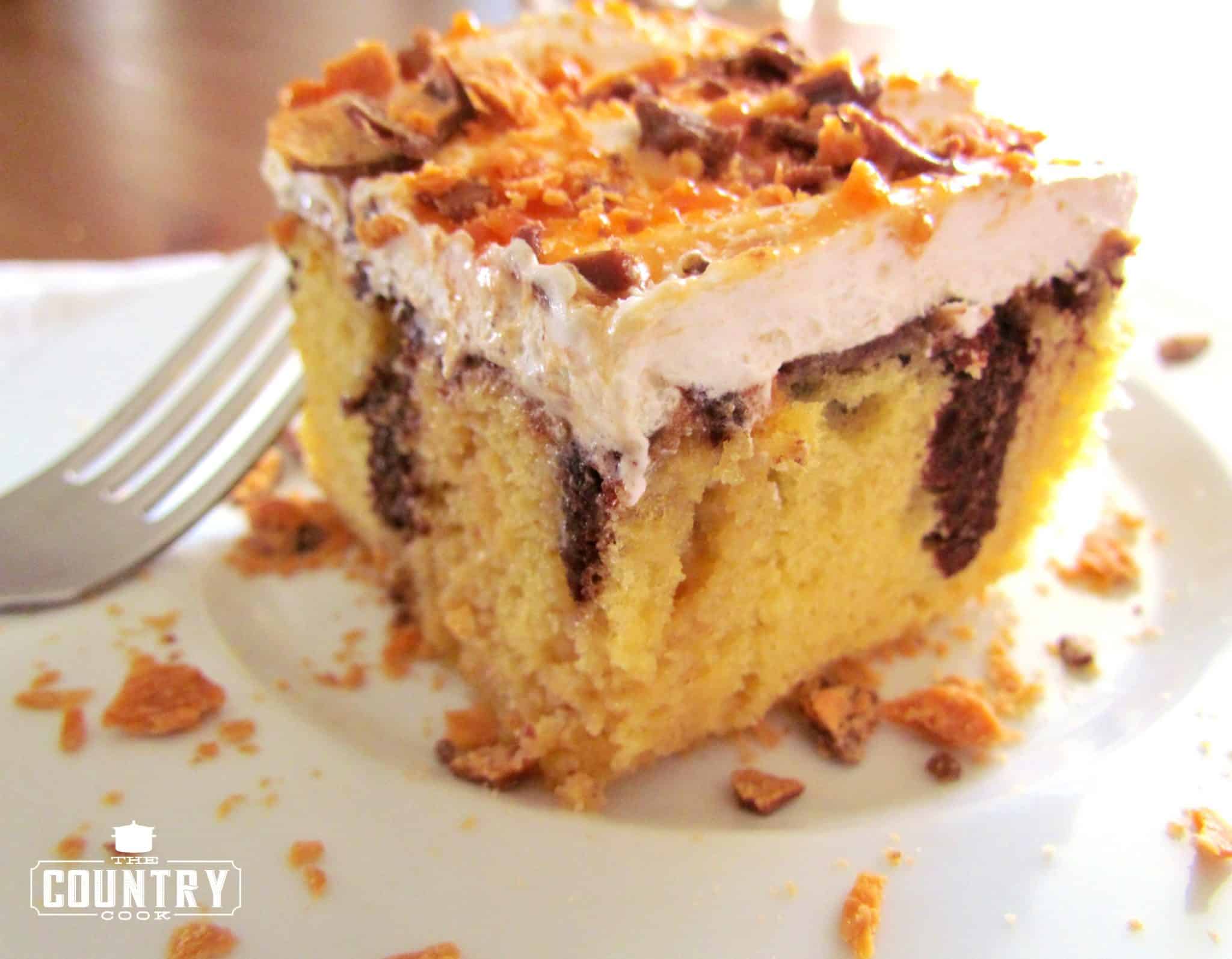 Butterfinger Cake - The Country Cook