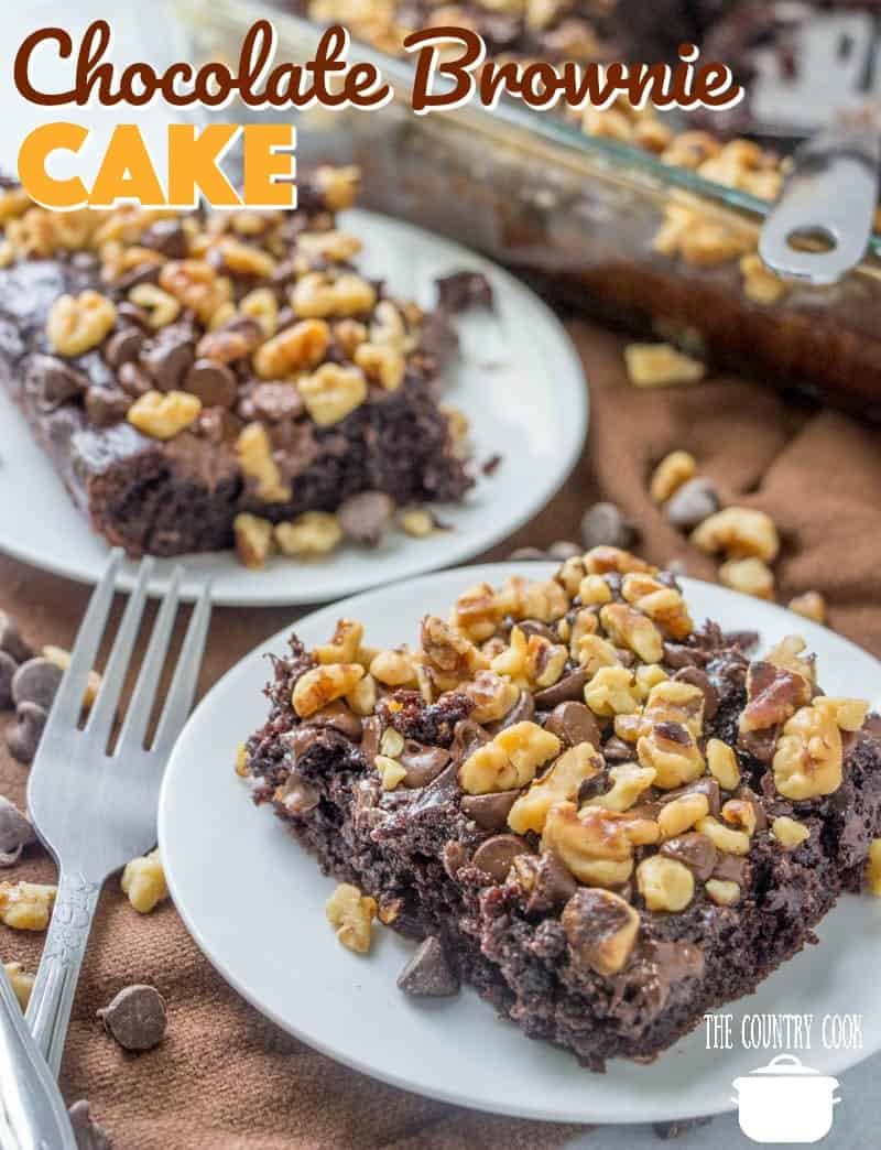 Easy Chocolate Brownie Cake recipe from The Country Cook