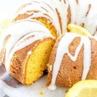 7Up Lemon Bundt Cake with lemon icing