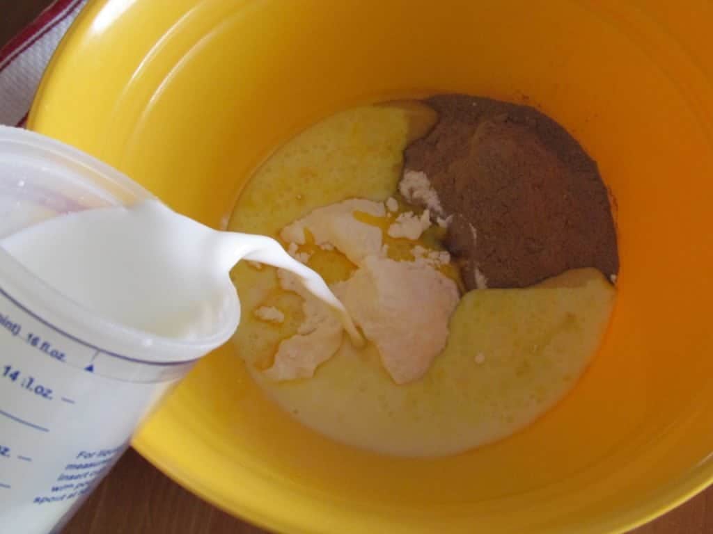 instant vanilla pudding and instant chocolate pudding mixed with cold milk