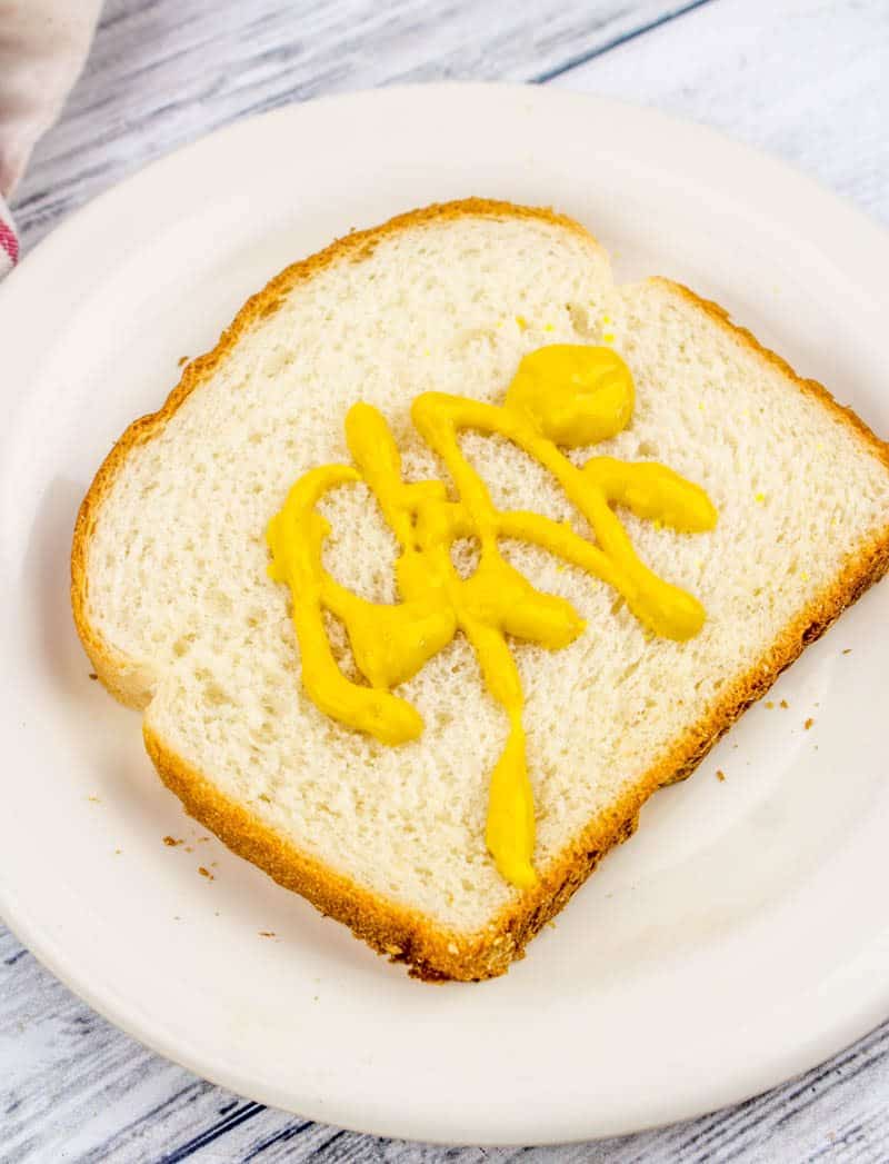 mustard on white bread.
