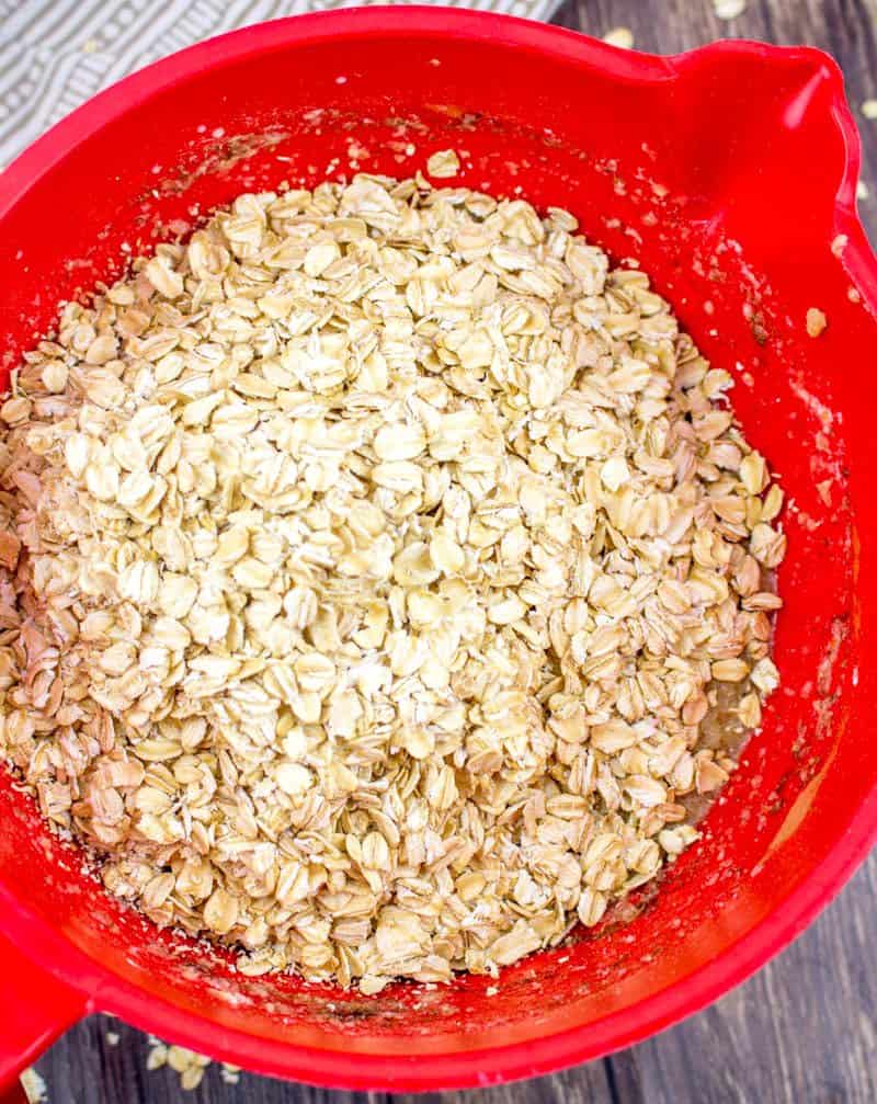 quick cooking oatmeal added to batter