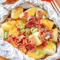 closeup photo of Cheddar Bacon Potato Packets recipe