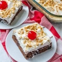 Easy Caramel Brownie Cake recipe