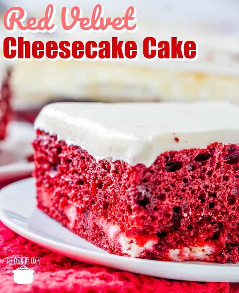Easy Red Velvet Cheesecake Cake recipe from The Country Cook