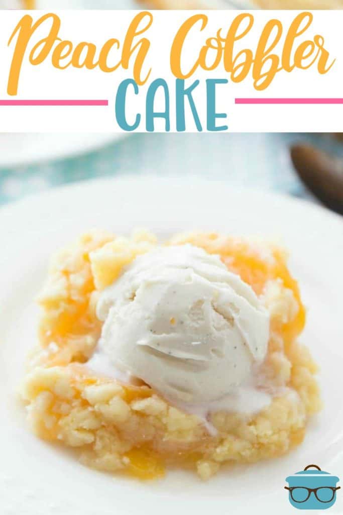 Peach Cobbler Cake recipe from The Country Cook
