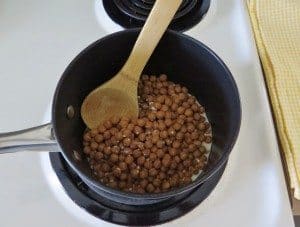 carmel bits in a pot.