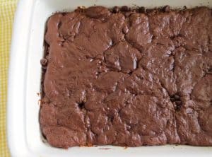 fully baked brownies in a baking dish.