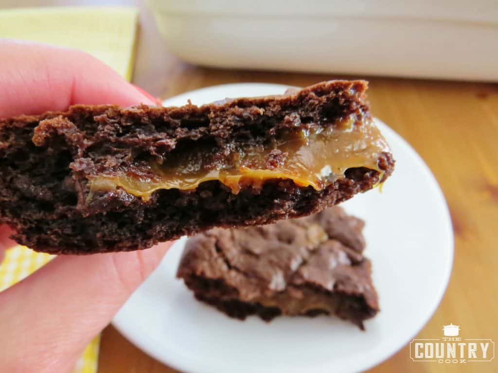 Gooey Knock Ya Naked Chocolate Caramel Brownies recipe from The Country Cook