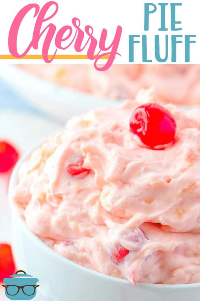 Cherry Pie Fluff is a no-bake dessert that is made with cheesecake pudding, cherry pie filling, whipped topping and pineapple a delicious summer treat! #cherryfluff #dessert #nobake