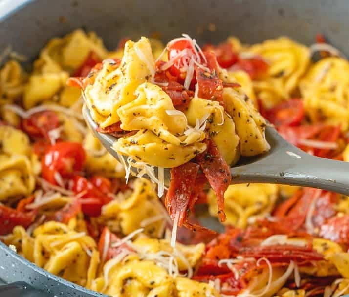 Easy Italian Cheese Tortellini Skillet Meal