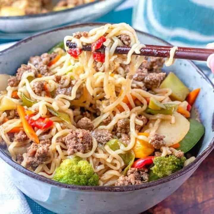 Ground Beef Ramen Noodle Meal