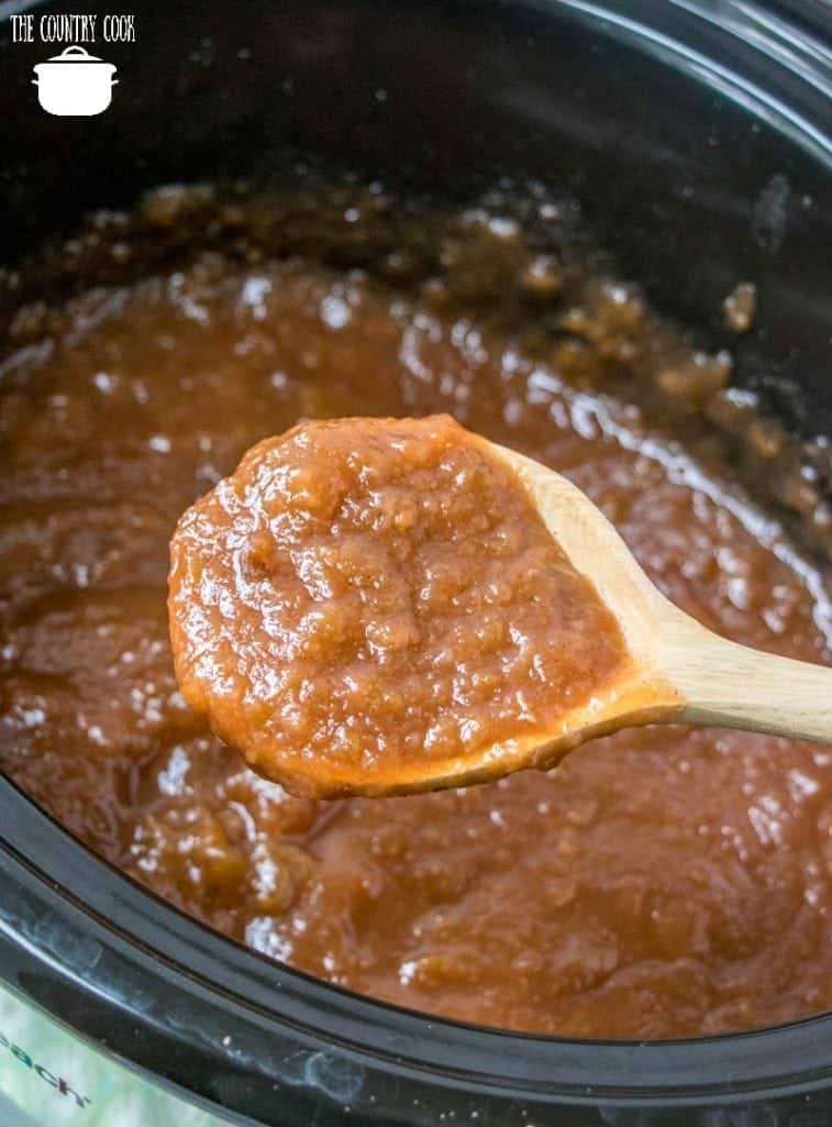 spoonful, crock pot homemade applesauce.