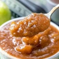 Fresh Applesauce made in a slow cooker with cinnamon and apple cider