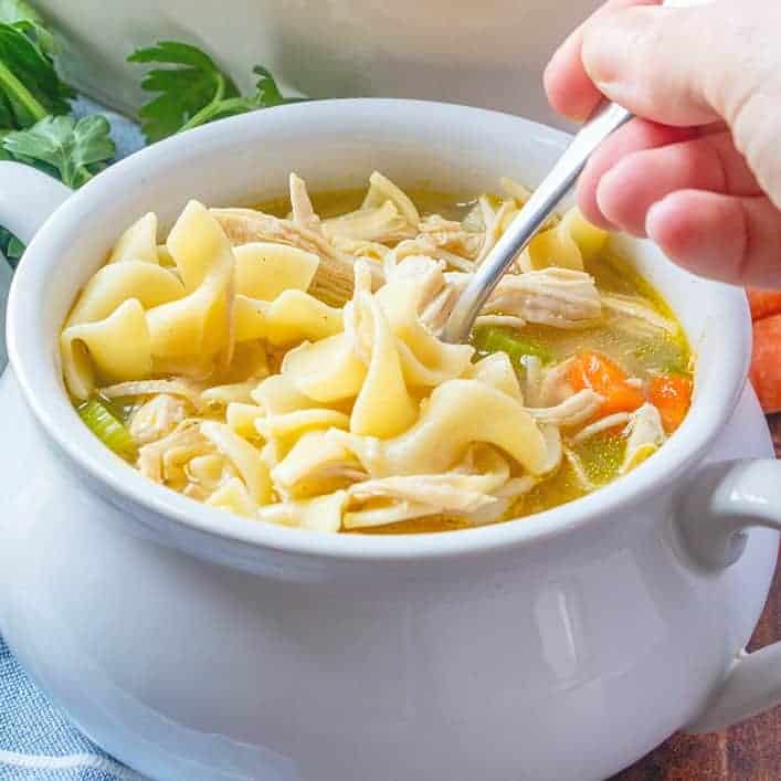 How many calories is a bowl of chicken noodle soup One Pot Chicken Noodle Soup Video The Country Cook