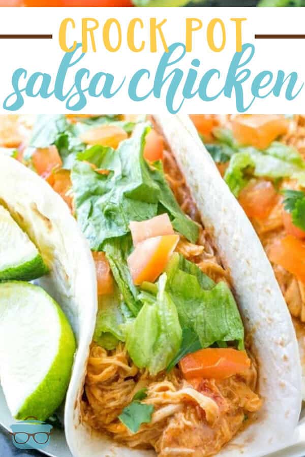 Crock Pot Shredded Salsa Taco Chicken recipe from The Country Cook. 