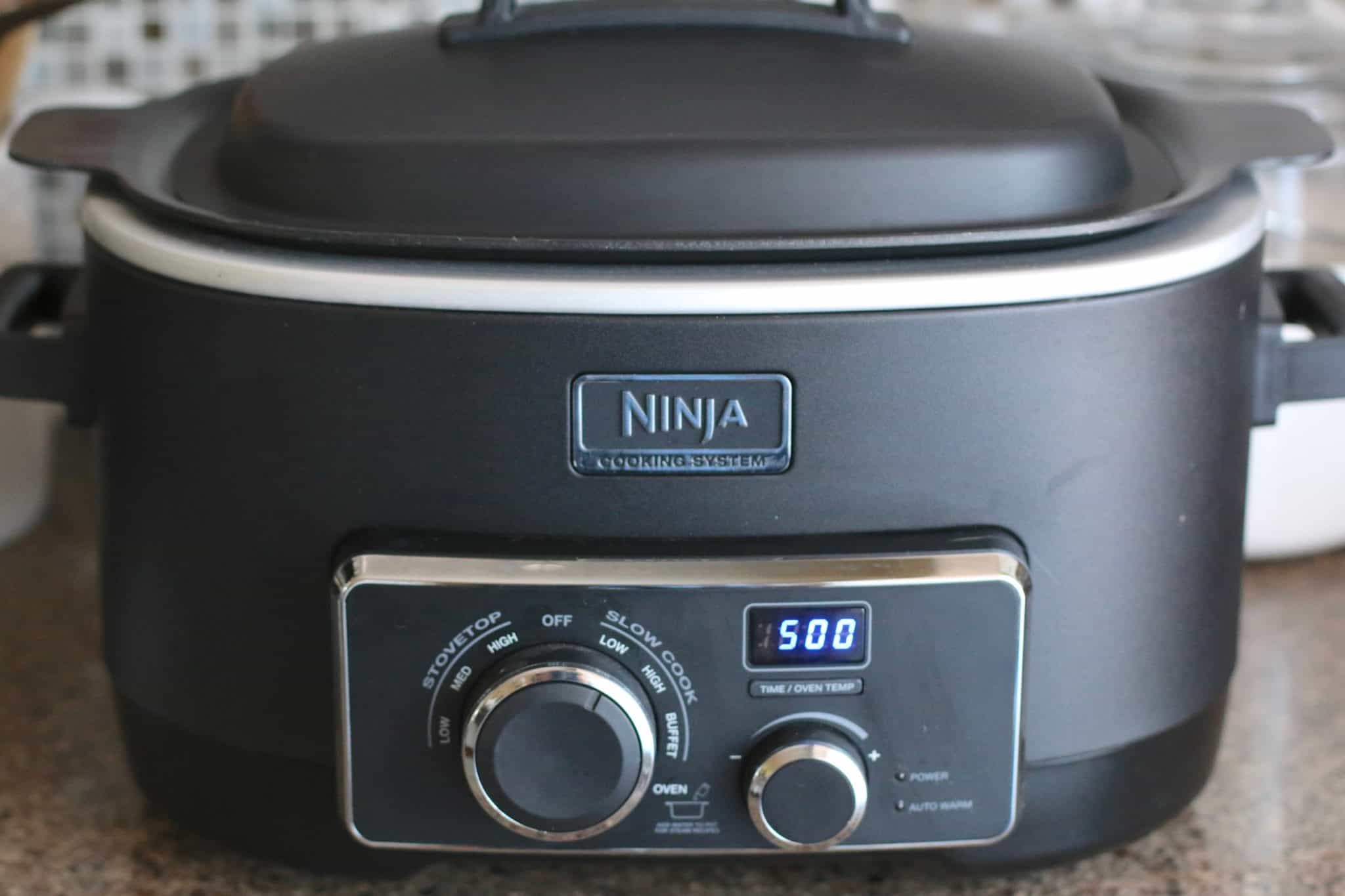 covered Ninja slow cooker set for five hours.