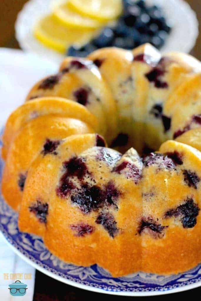 Blueberry Muffin Cake with fresh blueberries and lemon