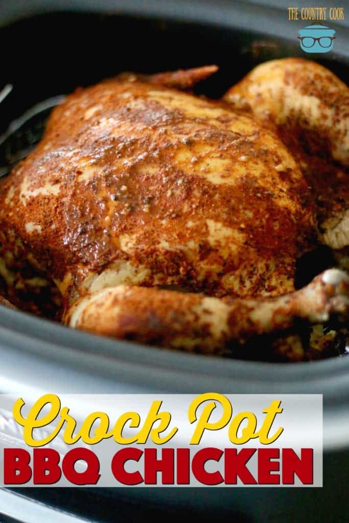 Crock Pot Whole BBQ Chicken recipe from The Country Cook