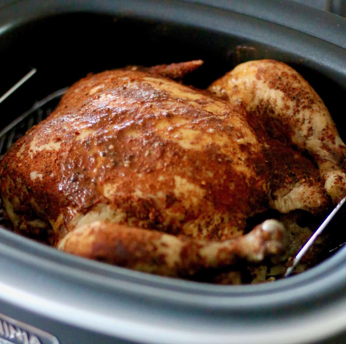 Crock Pot Whole BBQ Chicken (+Video)