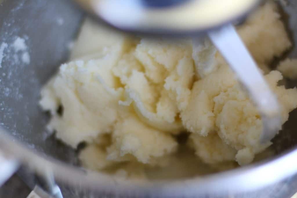 creaming butter and sugar in a stand mixer