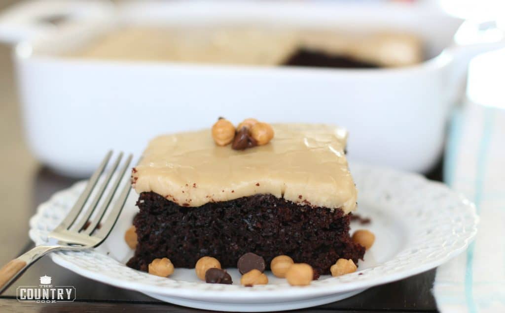 chocolate mayonnaise cake with brown sugar frosting