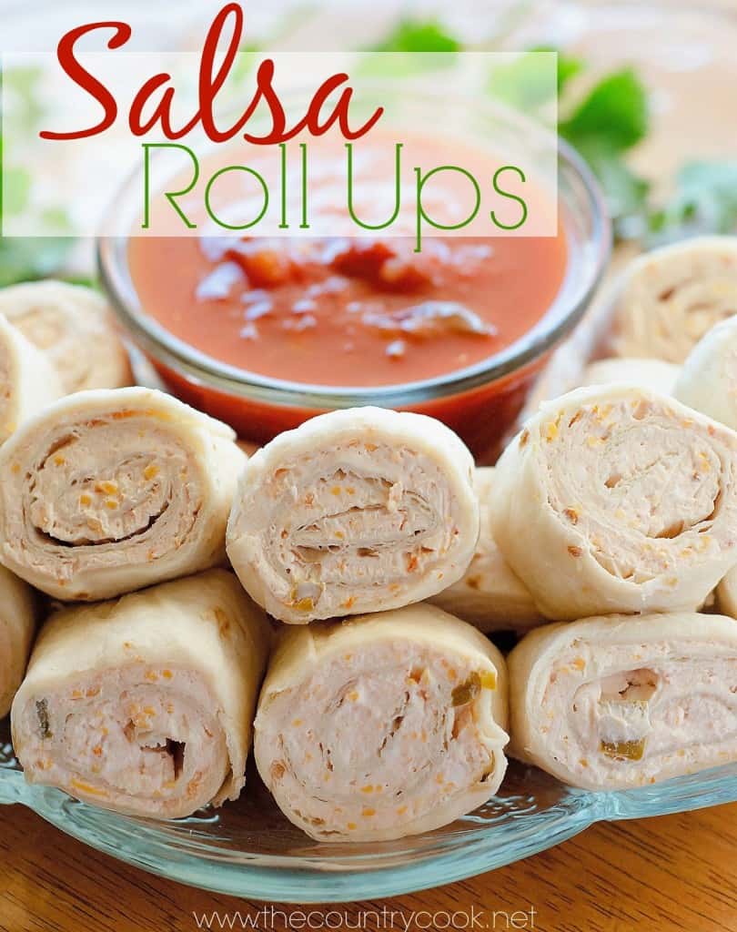 Tortilla Cream Cheese Salsa Roll Ups recipe from The Country Cook