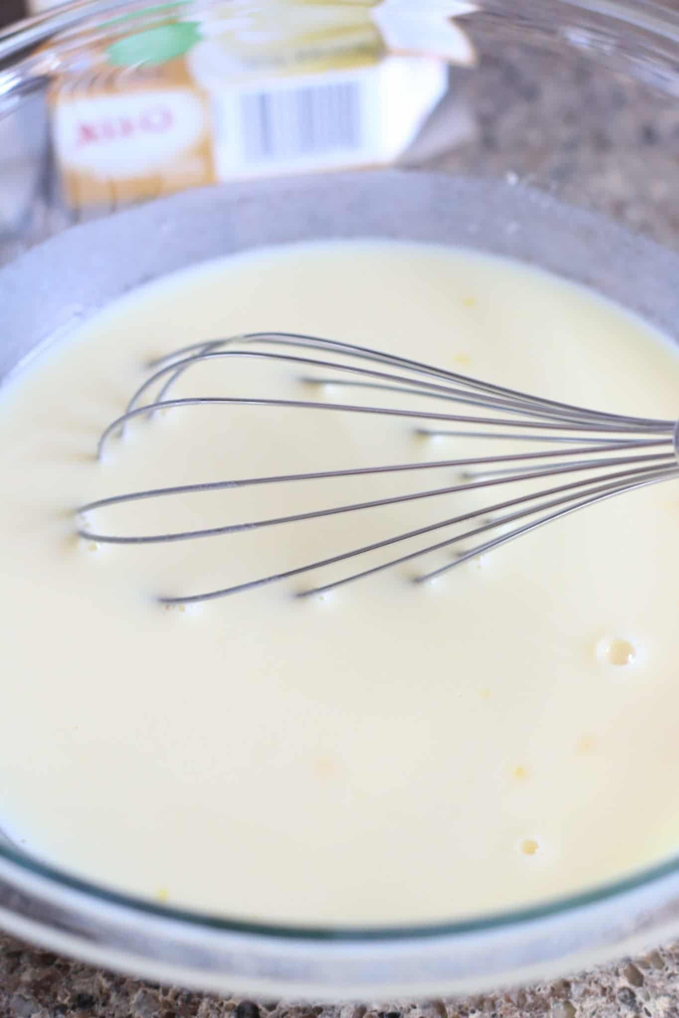 instant banana pudding whisked with cold milk.