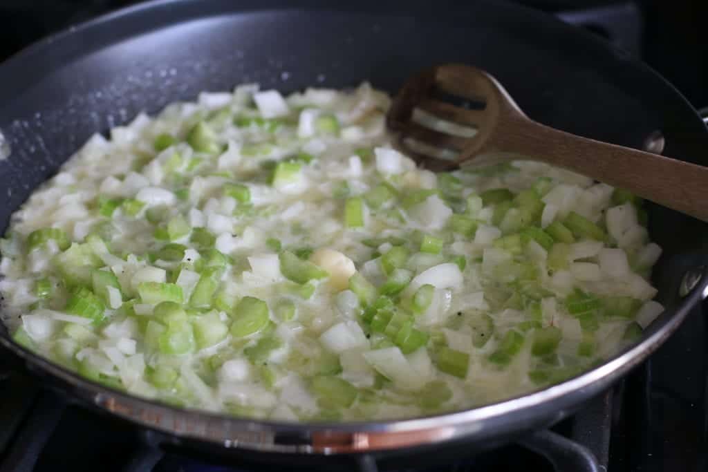 celery, onion, salt and pepper in a skillet.