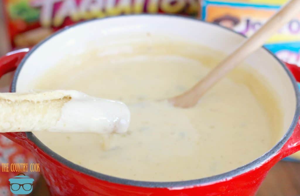 CROCK POT WHITE QUESO DIP served with taquito