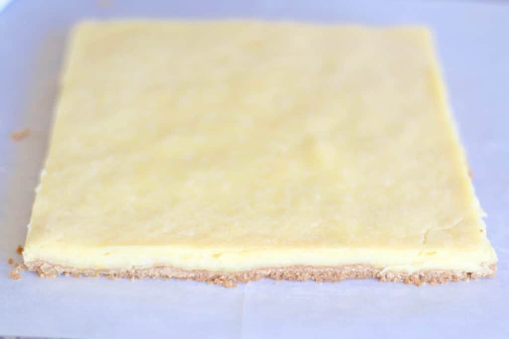 cutting crust off baked lemon bars