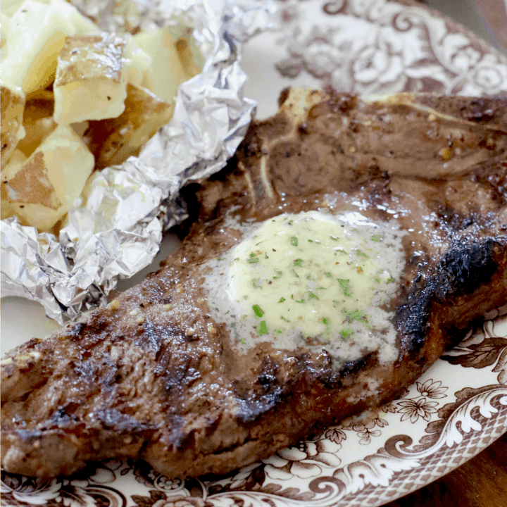 Best Steak marinade with steakhouse garlic butter