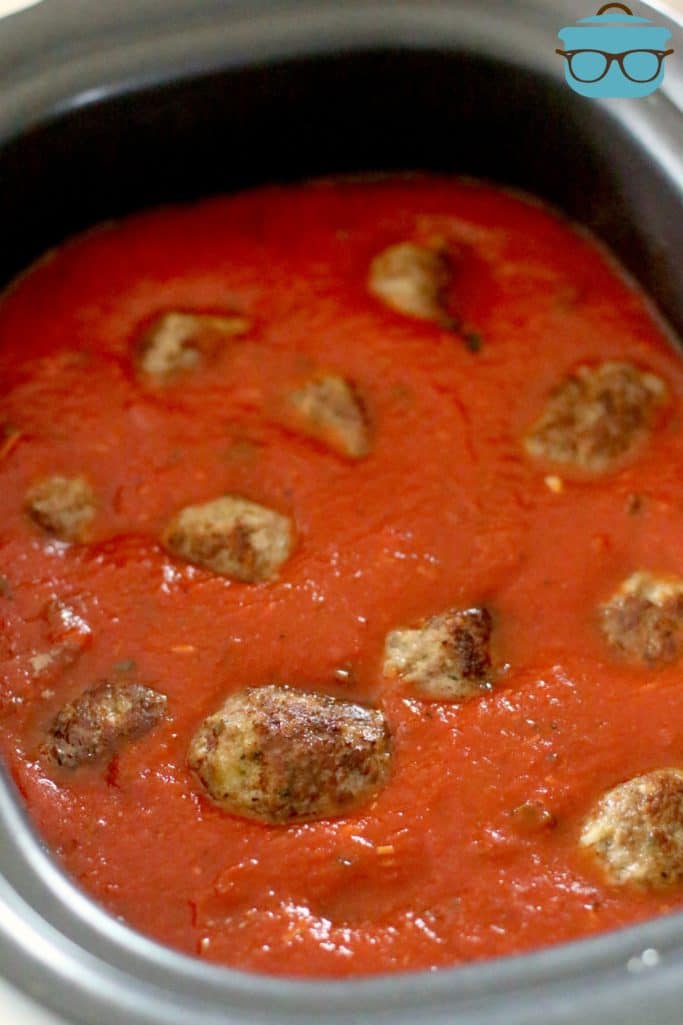 Homemade Italian meatballs in a homemade marinara sauce